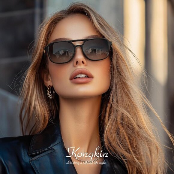 Retro Aviator Sunglasses for Women Men Polarized UV Protection Trendy Vintage